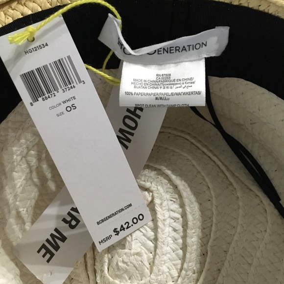 BCBGeneration Fedora Straw Hat with Ribbon - Picture 4 of 4
